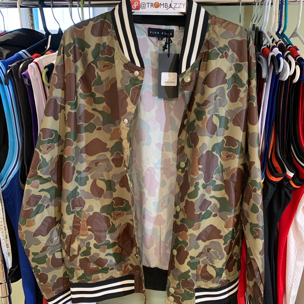 Camo Varsity Bomber Jacket NWT